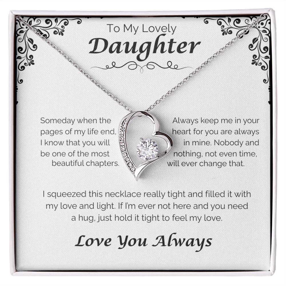 To My Lovely Daughter — Always In My Heart, Forever Love Necklace