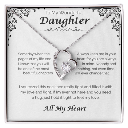 To My Wonderful Daughter — Always In My Heart, Forever Love Necklace