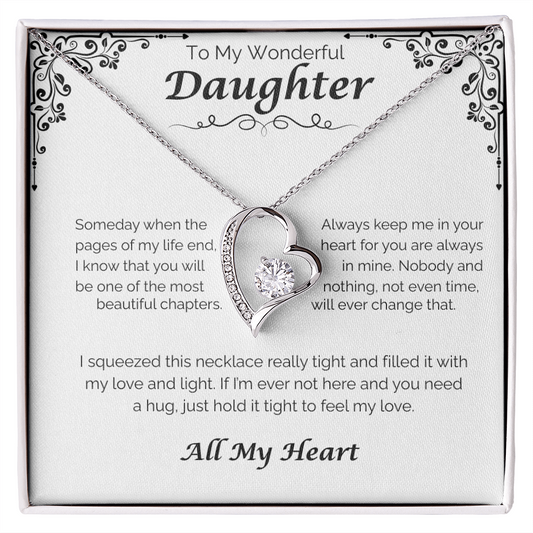 To My Wonderful Daughter — Always In My Heart, Forever Love Necklace