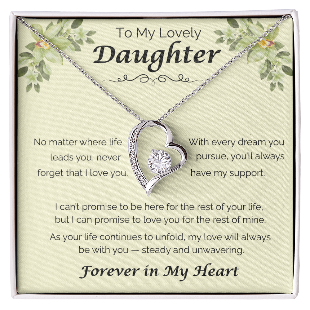 To My Lovely Daughter — Never Forget That I Love You, Forever Love Necklace