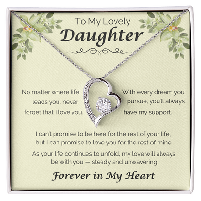 To My Lovely Daughter — Never Forget That I Love You, Forever Love Necklace