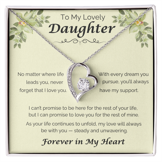 To My Lovely Daughter — Never Forget That I Love You, Forever Love Necklace