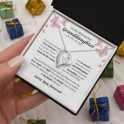 To My Wonderful Granddaughter — A Piece of My Heart, Forever Love Necklace