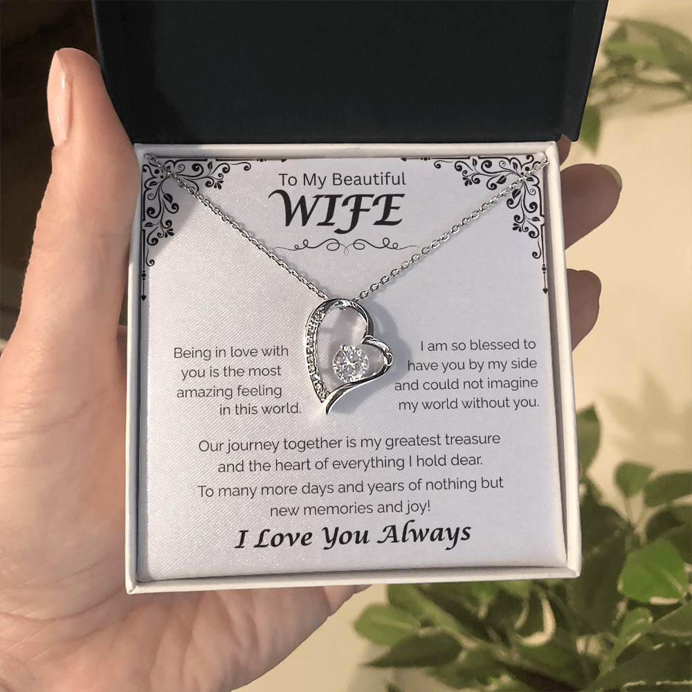 To My Beautiful Wife — My Greatest Treasure, Forever Love Necklace