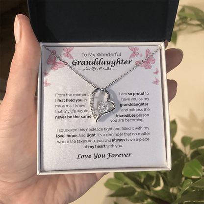 To My Wonderful Granddaughter — A Piece of My Heart, Forever Love Necklace