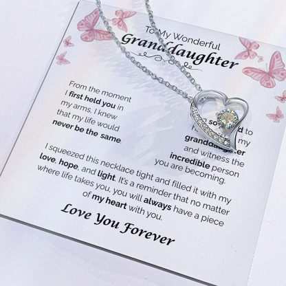 To My Wonderful Granddaughter — A Piece of My Heart, Forever Love Necklace