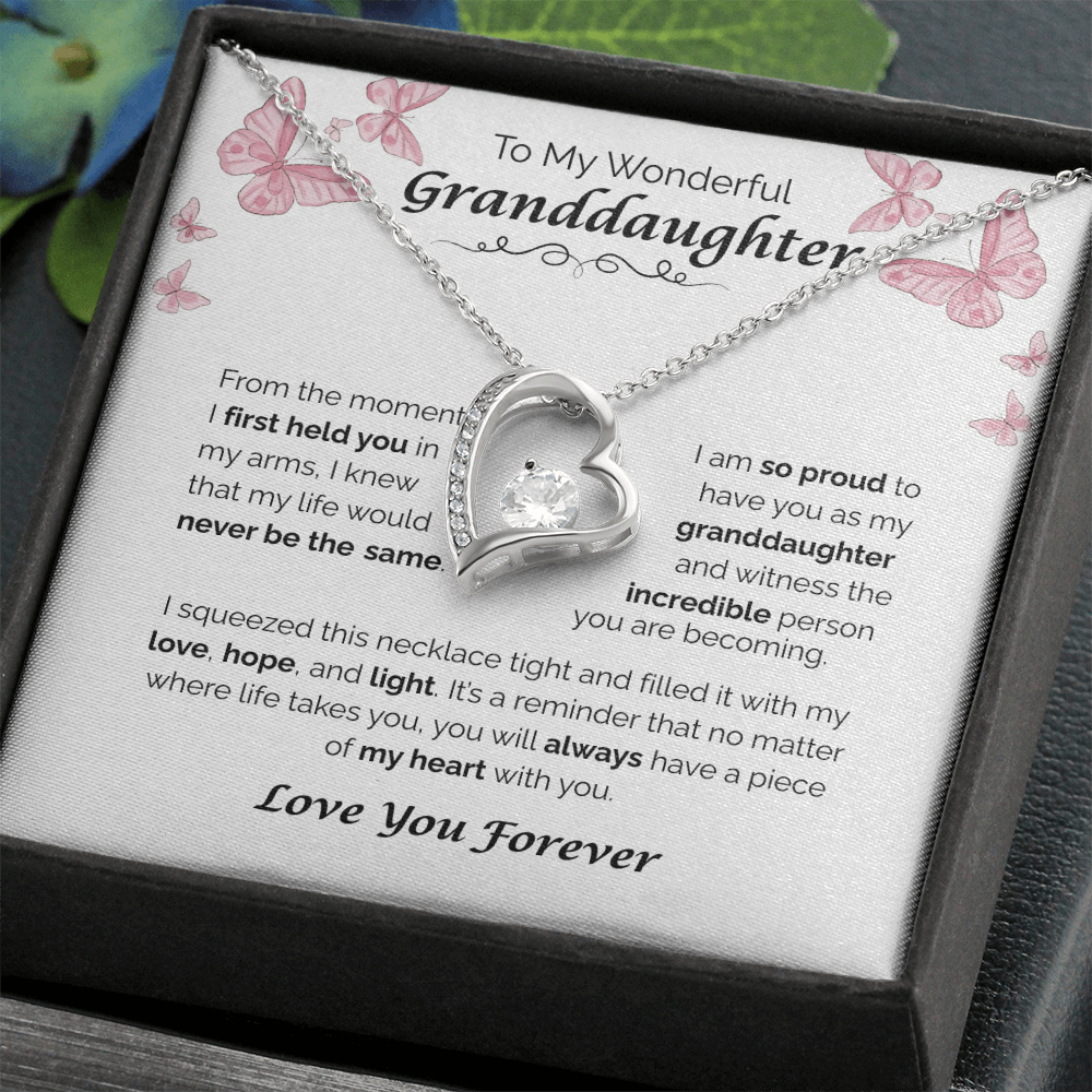 To My Wonderful Granddaughter — A Piece of My Heart, Forever Love Necklace