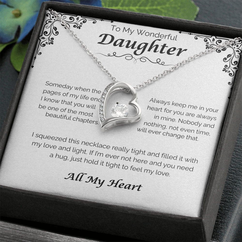 To My Wonderful Daughter — Always In My Heart, Forever Love Necklace