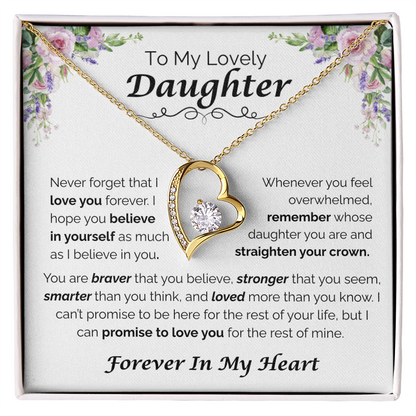 To My Lovely Daughter — Never Forget You Are Loved,  Forever Love Necklace