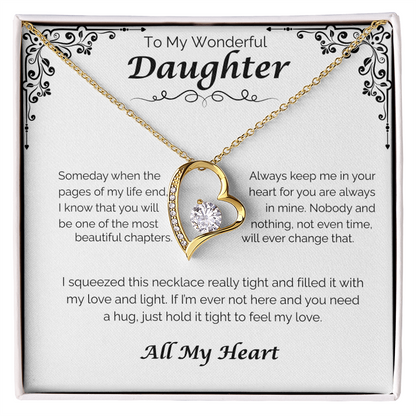 To My Wonderful Daughter — Always In My Heart, Forever Love Necklace