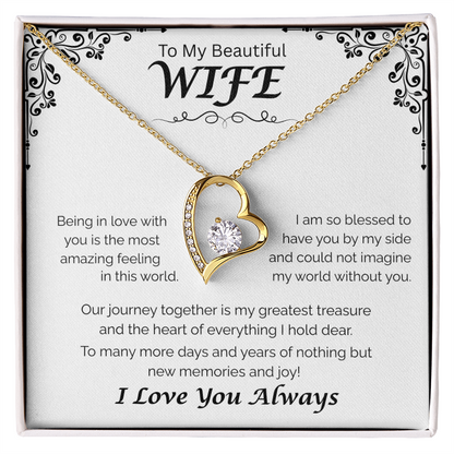 To My Beautiful Wife — My Greatest Treasure, Forever Love Necklace