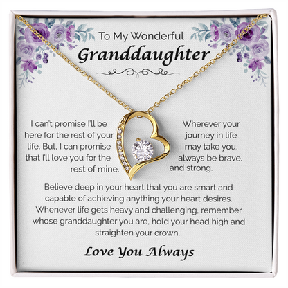 To My Wonderful Granddaughter — From My Heart to Yours, Forever Love Necklace