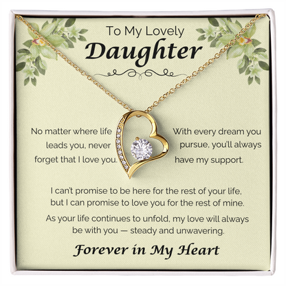 To My Lovely Daughter — Never Forget That I Love You, Forever Love Necklace