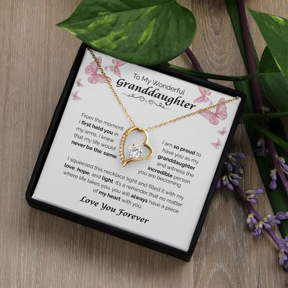 To My Wonderful Granddaughter — A Piece of My Heart, Forever Love Necklace