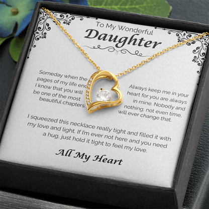 To My Wonderful Daughter — Always In My Heart, Forever Love Necklace