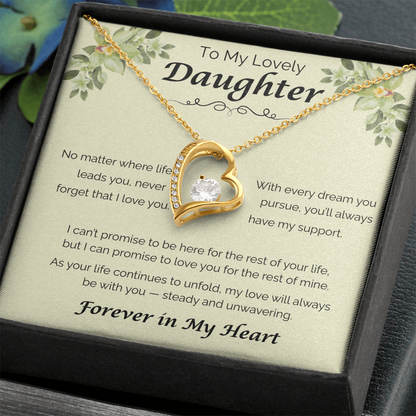 To My Lovely Daughter — Never Forget That I Love You, Forever Love Necklace