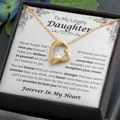 To My Lovely Daughter — Never Forget You Are Loved,  Forever Love Necklace