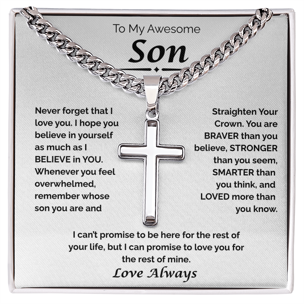 To My Awesome Son — Loved More Than You Know,  Cuban Link Chain