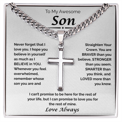 To My Awesome Son — Loved More Than You Know,  Cuban Link Chain