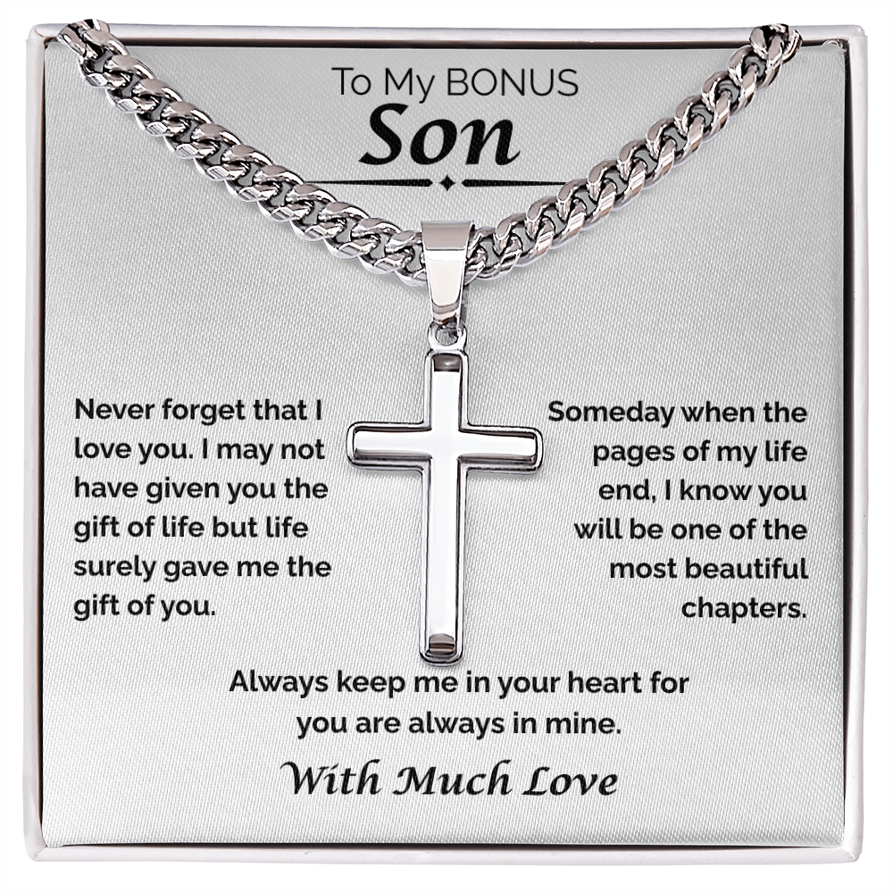 To My Bonus Son — The GIft of You, Cuban Link Chain