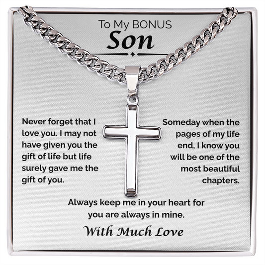 To My Bonus Son — The GIft of You, Cuban Link Chain