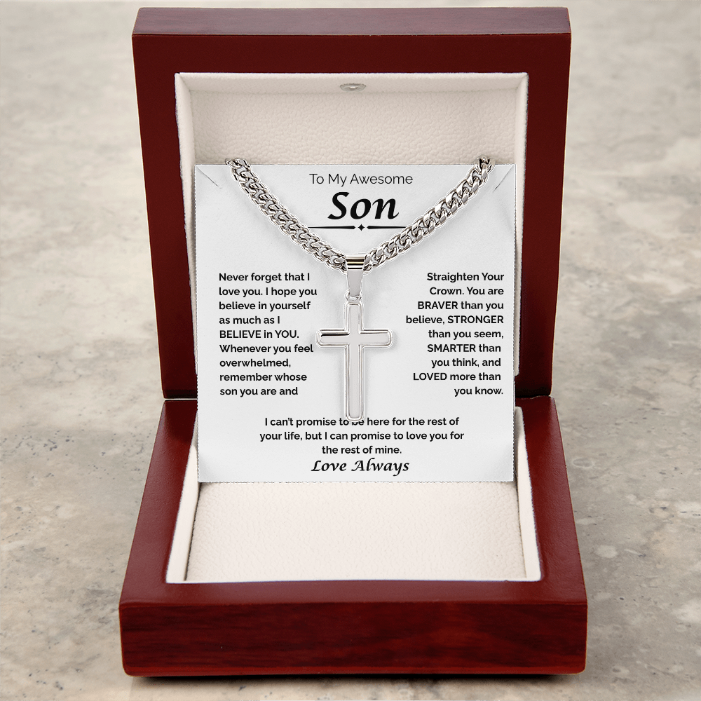 To My Awesome Son — Loved More Than You Know,  Cuban Link Chain