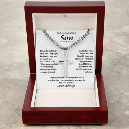 To My Awesome Son — Loved More Than You Know,  Cuban Link Chain