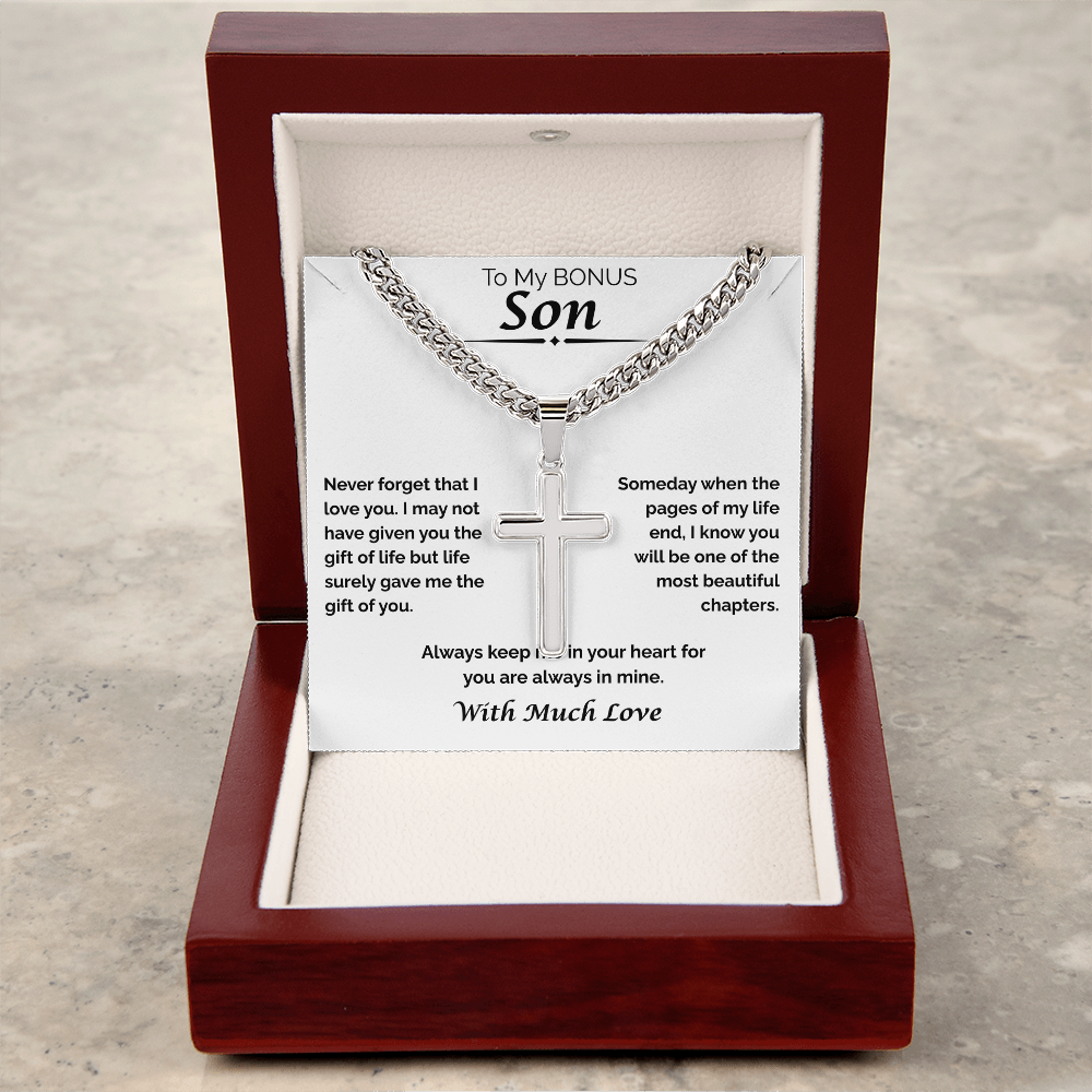To My Bonus Son — The GIft of You, Cuban Link Chain