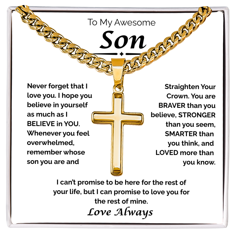 To My Awesome Son — Loved More Than You Know,  Cuban Link Chain