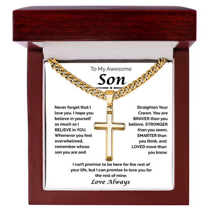 To My Awesome Son — Loved More Than You Know,  Cuban Link Chain