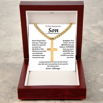 To My Awesome Son — Loved More Than You Know,  Cuban Link Chain