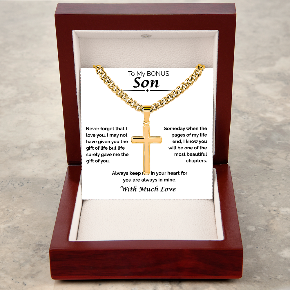 To My Bonus Son — The GIft of You, Cuban Link Chain